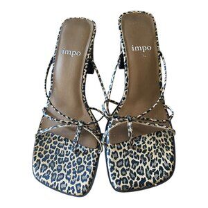 Impo Leopard Print Kitten Heal Sandals